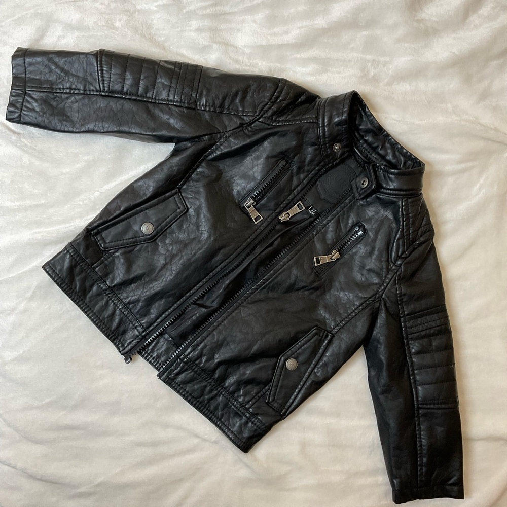 Boys Black Leather